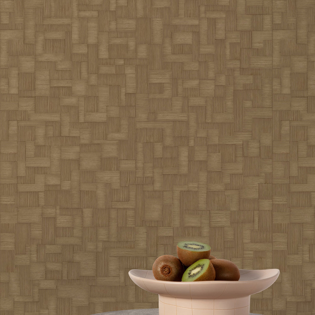 Galerie Structured Walls Geometric All-over Brown Wallpaper 