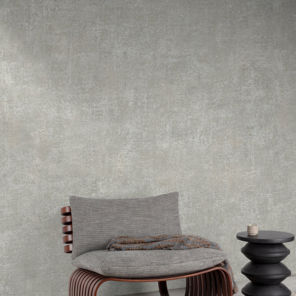 Galerie Structured Walls Authentic Plaster Plain Grey Wallpa