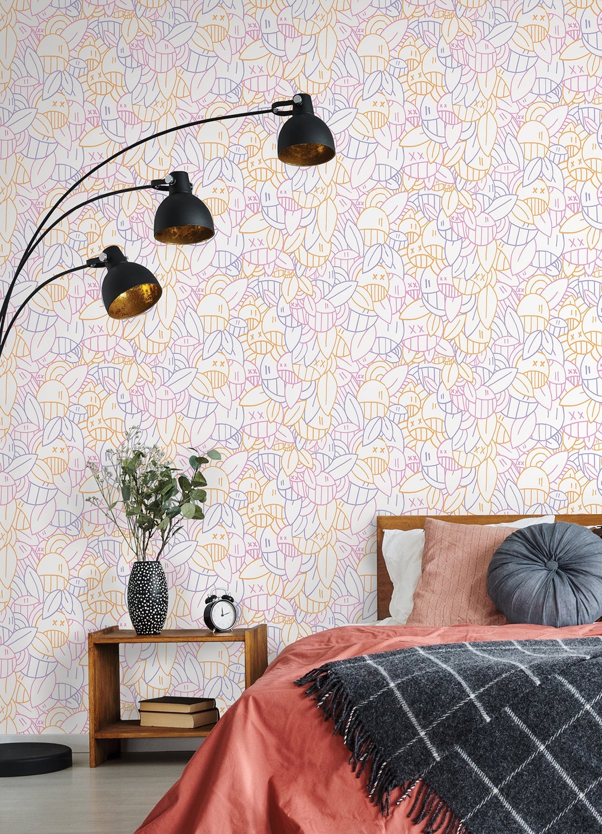 Arm of Casso AAS4883 Multi Warm Floral Sequence Peel & Stick Wallpaper