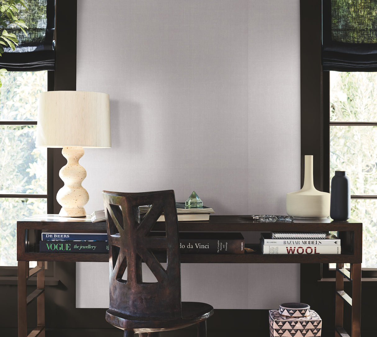 Antonina Vella AB1802 Woven Linen Grey Wallpaper - Eade's Wallpaper