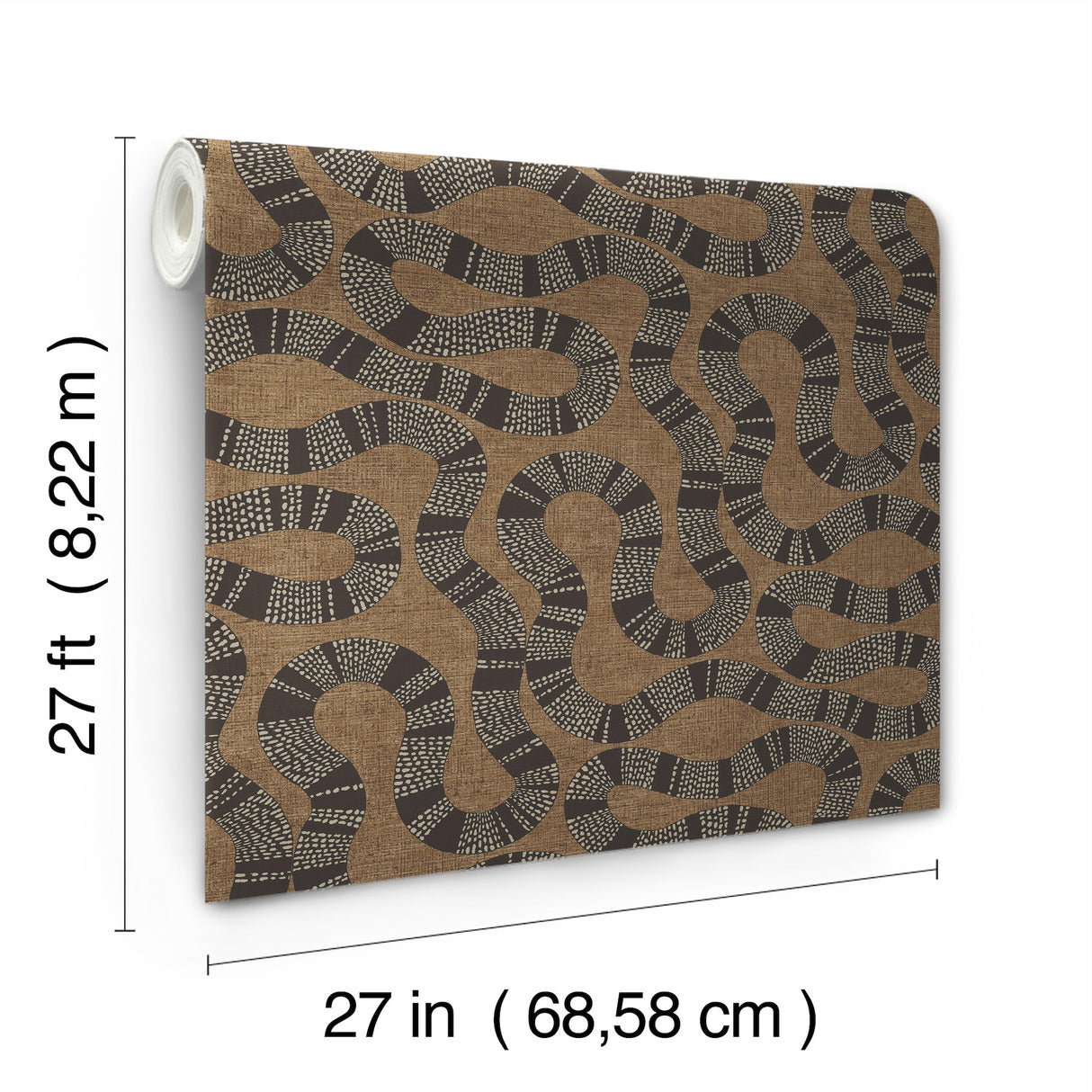 Antonina Vella AB3001 Ophidia Brown Wallpaper - Eade's Wallpaper