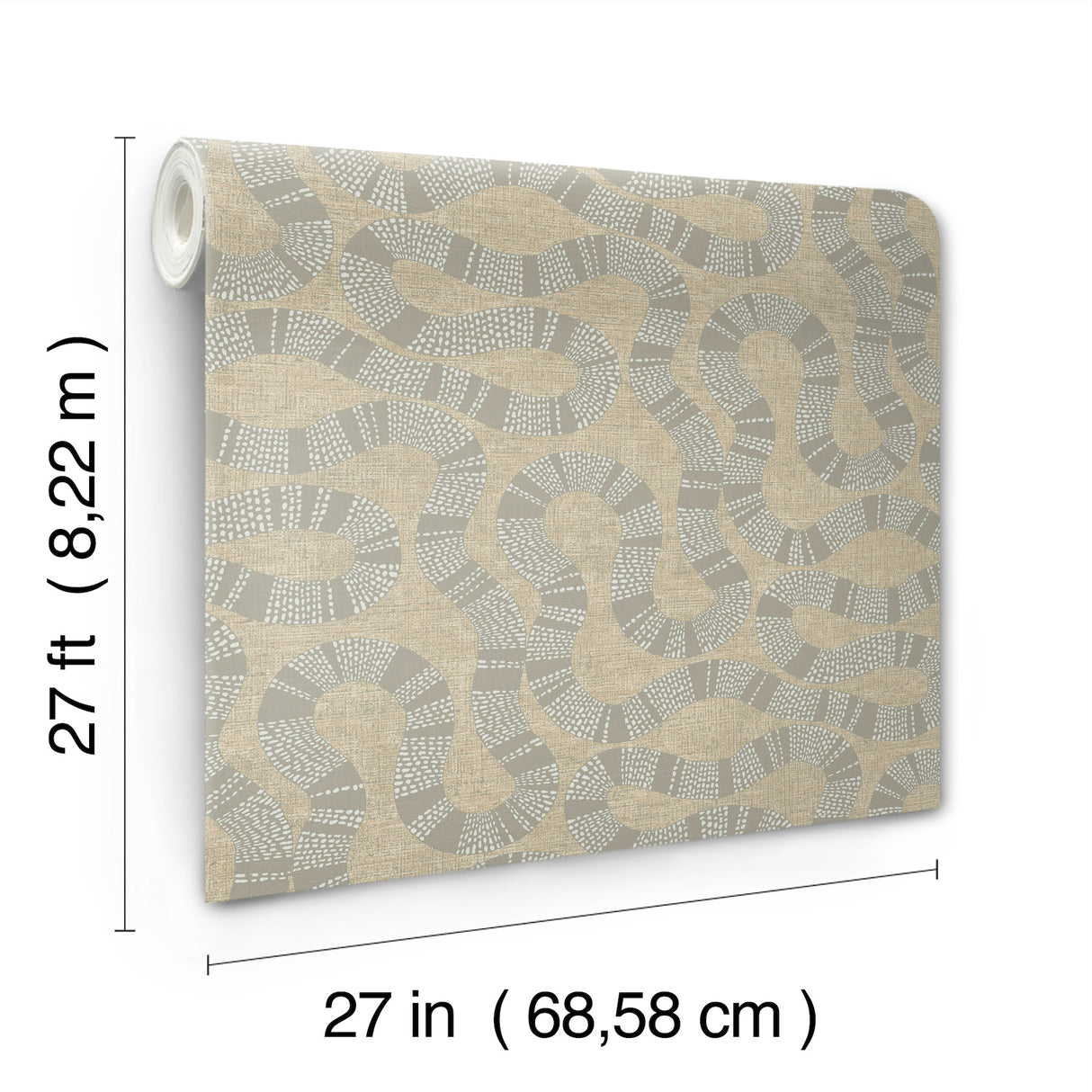 Antonina Vella AB3003 Ophidia Taupe Wallpaper - Eade's Wallpaper