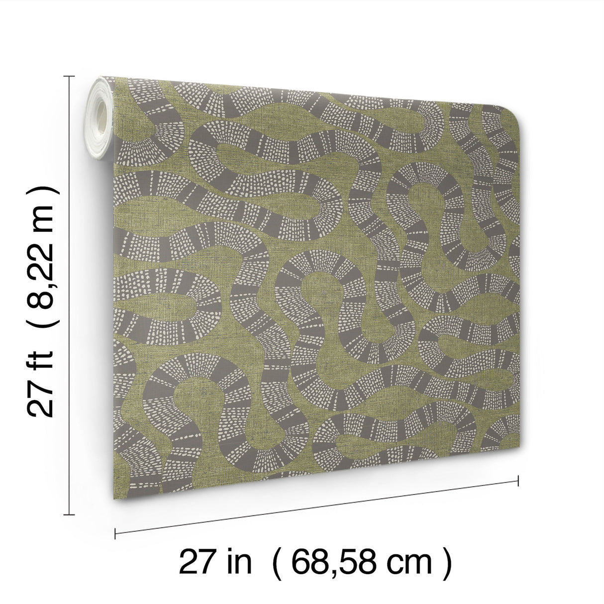 Antonina Vella AB3005 Ophidia Olive Wallpaper - Eade's Wallpaper