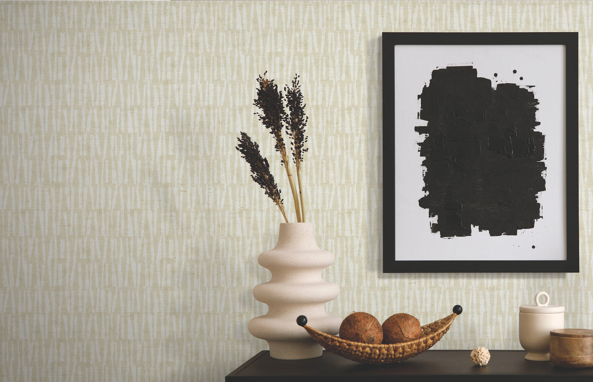 Antonina Vella AB3041 Thatched Taupe Wallpaper - Eade's Wallpaper