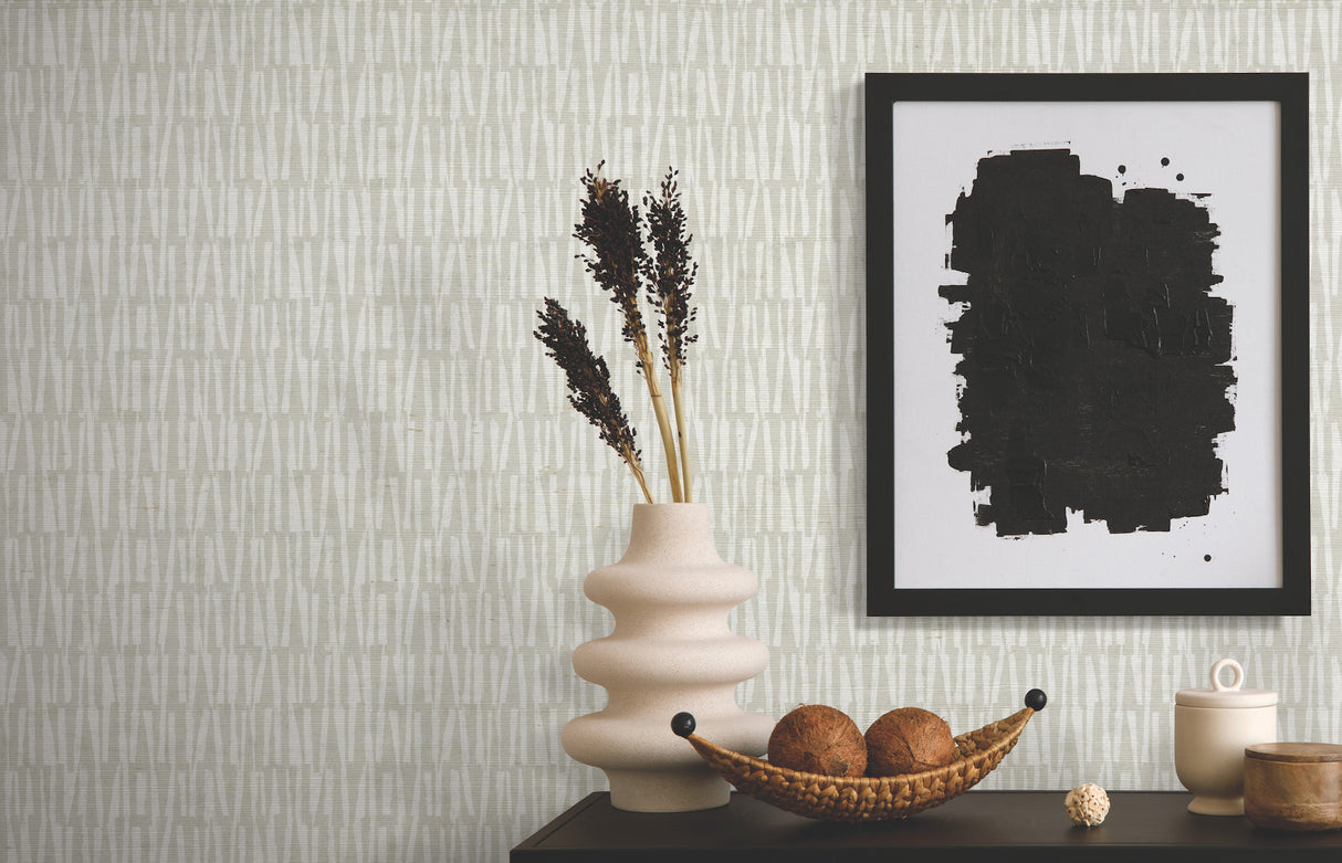 Antonina Vella AB3043 Thatched Grey Wallpaper - Eade's Wallpaper