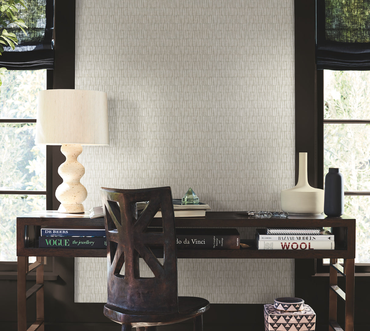Antonina Vella AB3043 Thatched Grey Wallpaper - Eade's Wallpaper