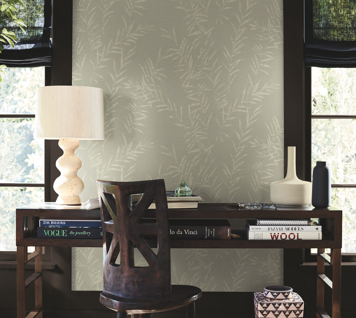 Antonina Vella AB3062 Allerton Bamboo Taupe Wallpaper - Eade's Wallpaper