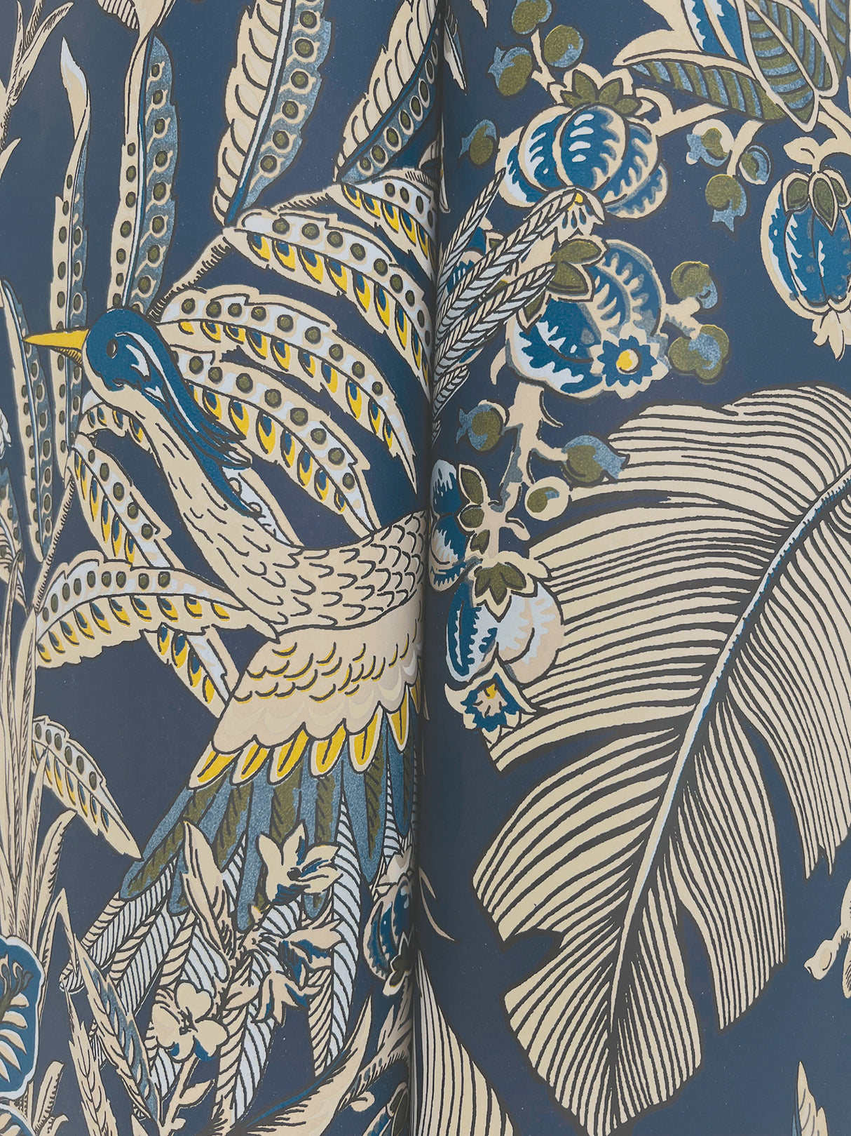 Antonina Vella AB3103 Heronwood Navy Wallpaper - Eade's Wallpaper