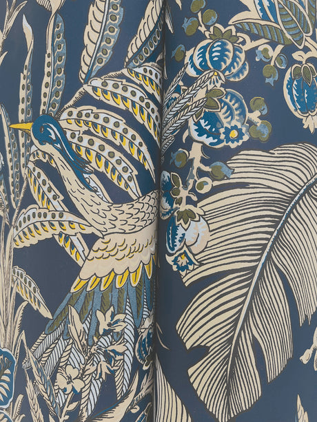 Antonina Vella AB3103 Heronwood Navy Wallpaper - Eade's Wallpaper