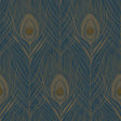 Galerie AC60004 Blue Peacock Feather Motif - Eade's Wallpaper