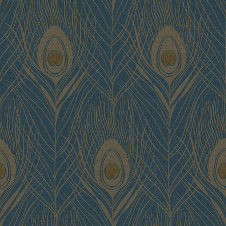 Galerie AC60004 Blue Peacock Feather Motif - Eade's Wallpaper