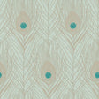 Galerie AC60005 Green Peacock Feather Motif - Eade's Wallpaper