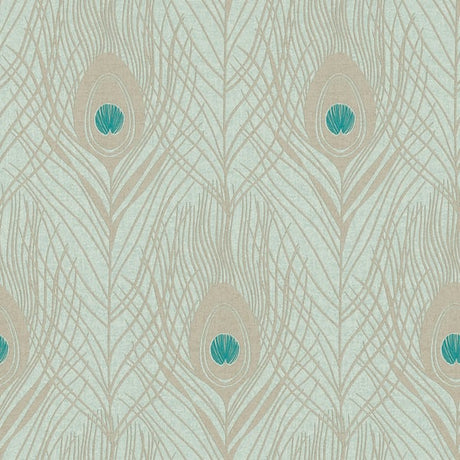 Galerie AC60005 Green Peacock Feather Motif - Eade's Wallpaper