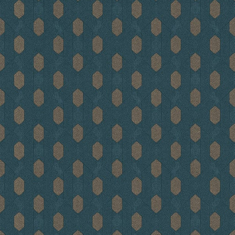 Galerie AC60021 Blue Art Deco Style Geometric Motif - Eade's Wallpaper