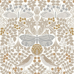 York AC9163 Butterfly Garden White Wallpaper