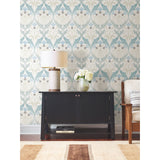 York AC9171 Pine Cone Ribbon Teal Wallpaper