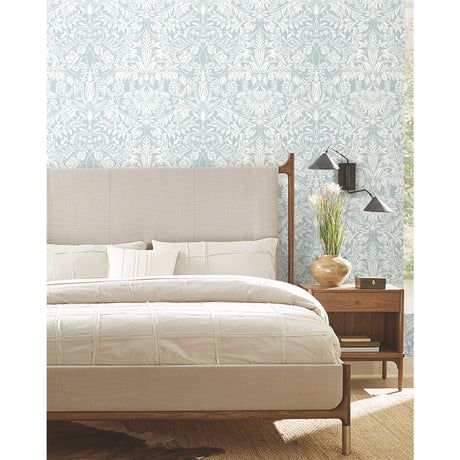 York AC9192 Lockwood Damask Light Blue Wallpaper