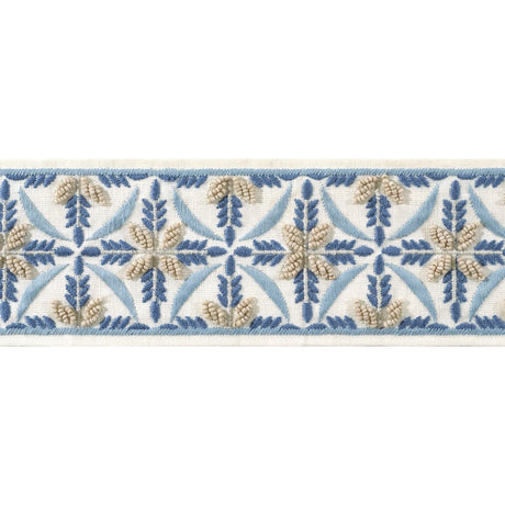 Anna French LEILA TAPE AE12343 in Stone and Blue Trim - TAPE