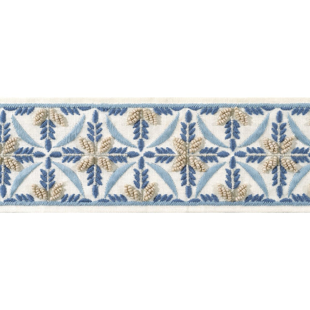 Anna French LEILA TAPE AE12343 in Stone and Blue Trim - TAPE