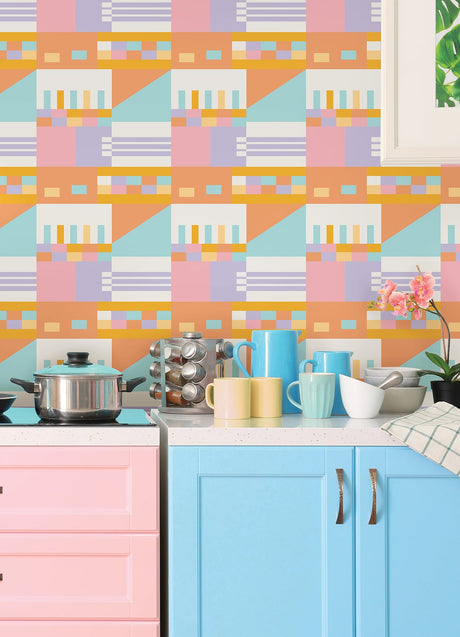 Aelfie AES4794 Multi Warm Kiki Shapes Peel & Stick Wallpaper