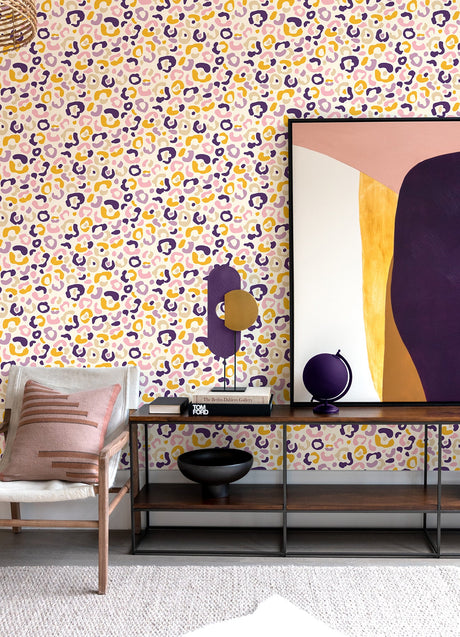 Aelfie AES4796 Multi Purple Leopard Spots Peel & Stick Wallpaper