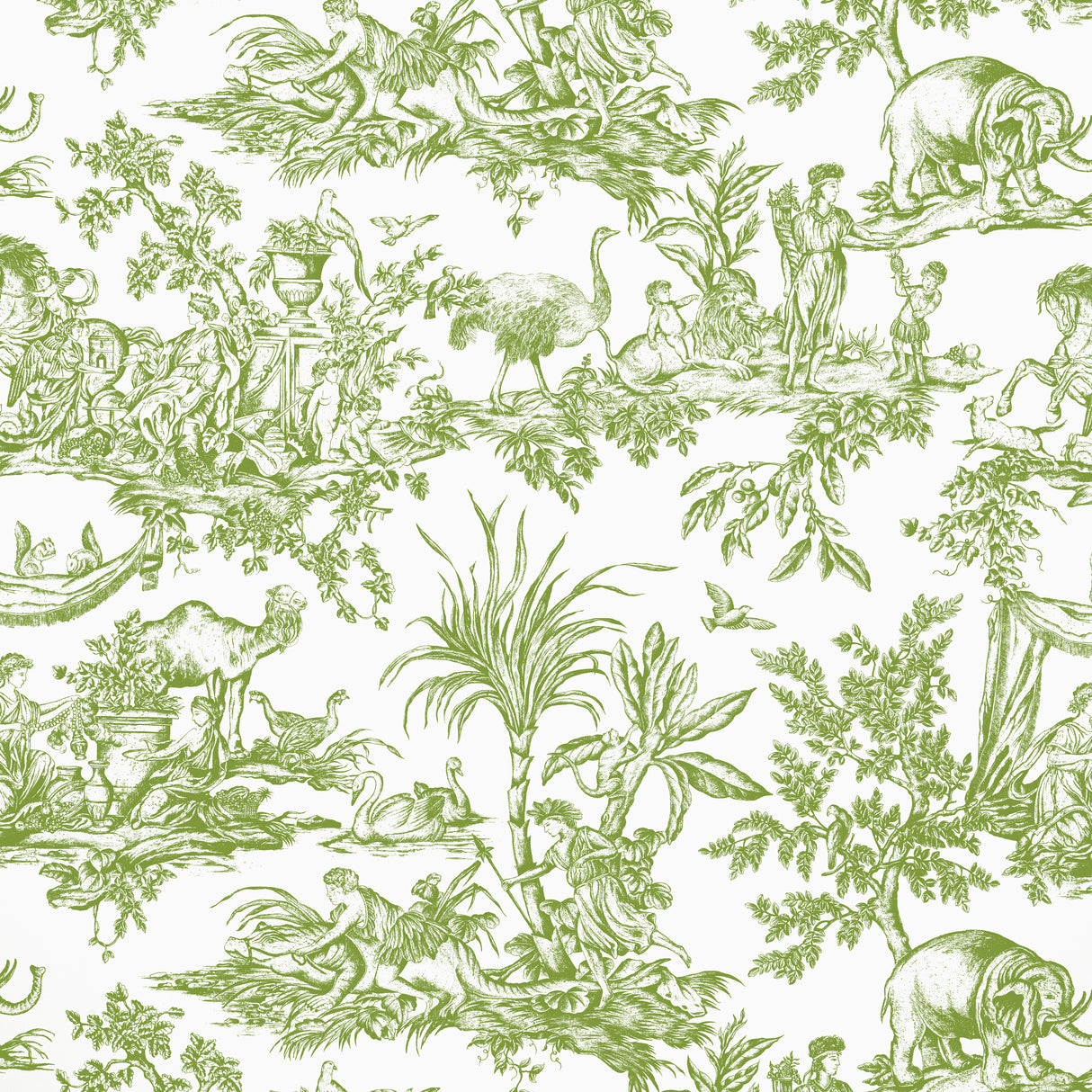 Anna French AF15172 ANTILLES TOILE Green Fabric