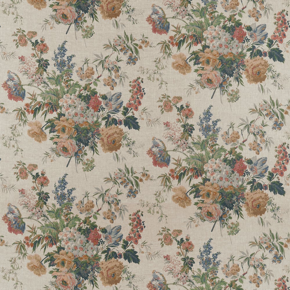 Anna French AF16133 Apricot and Slate Fabric - Apricot and S
