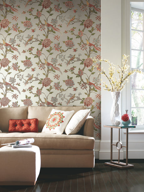 York AF1905 Fanciful Silver & Blue Wallpaper