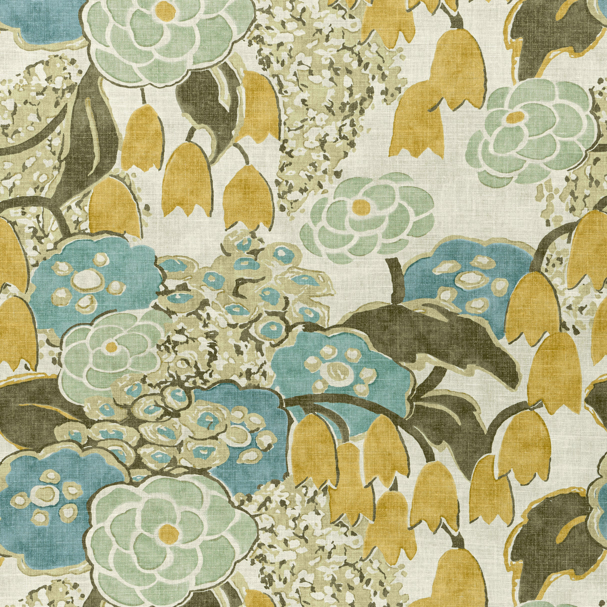 Anna French AF23102 LAURA Sage and Gold Fabric