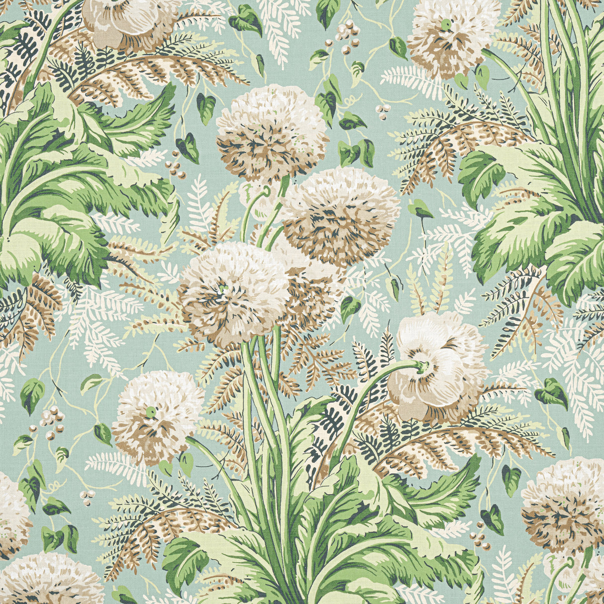 Anna French AF24536 DAHLIA Neutral on Robin's Egg Fabric