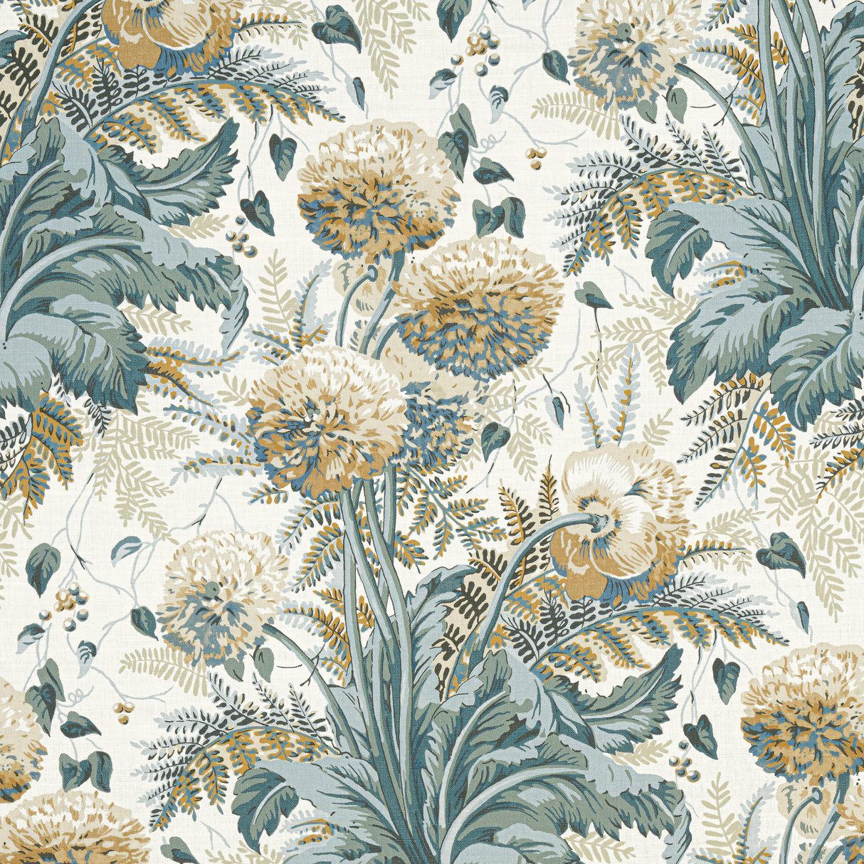 Anna French AF24539 DAHLIA Soft Gold on Cream Fabric