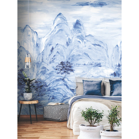 York AF6598M Misty Mountain Blue Wall Mural