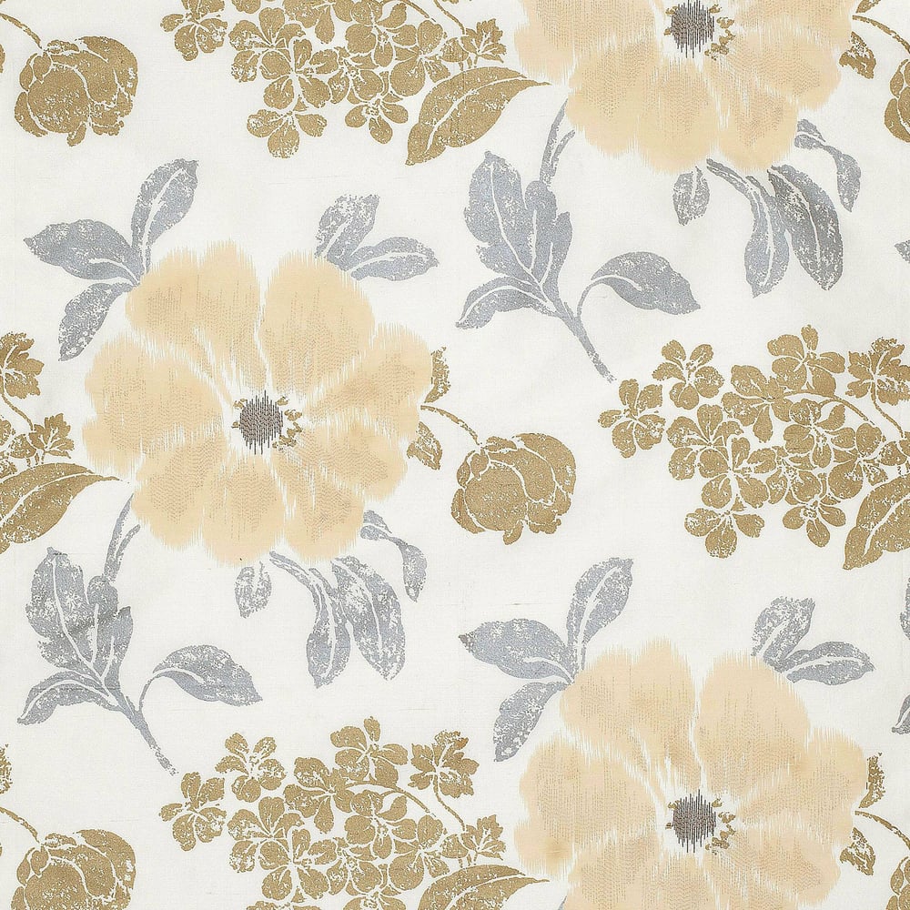 Anna French AF7864 RUE DE SEINE EMBROIDERY Metallic on White Fabric