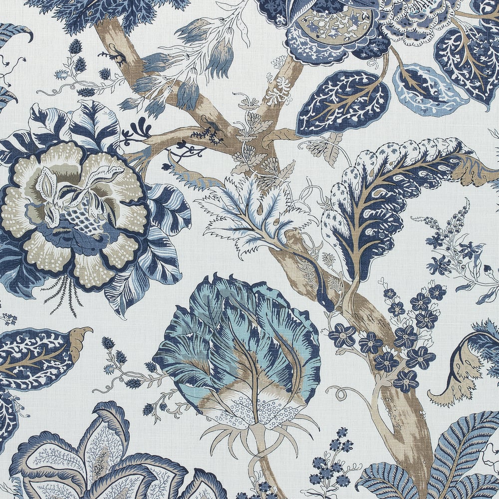 Anna French AF78738 KALAMKARI Blue and White Fabric