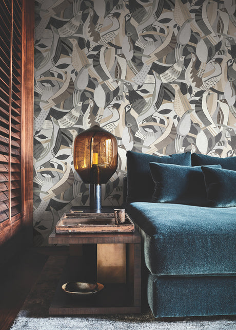 York AG2018 Fauvist Flock Neutral Wallpaper