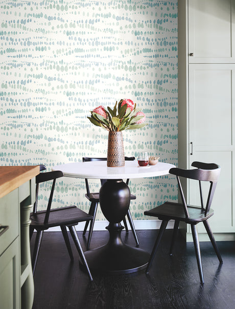 York AG2045 Dewdrops Blue Wallpaper