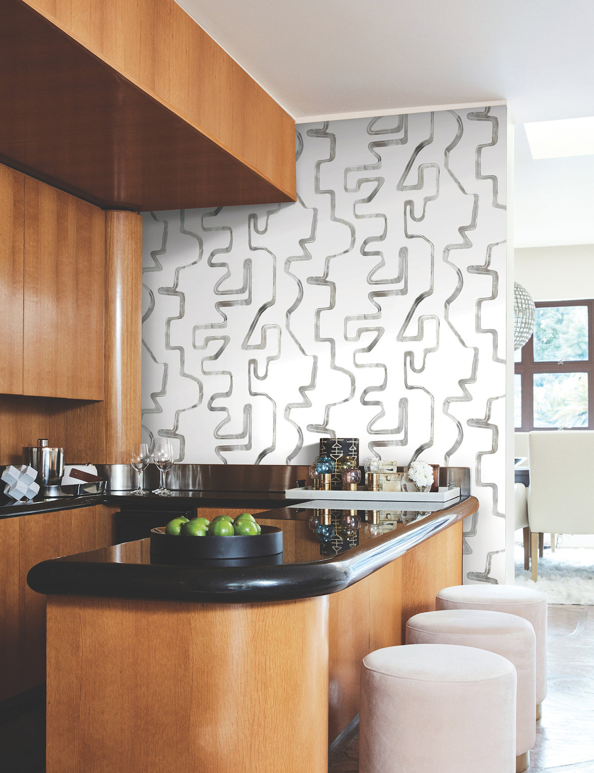 York AG2054 Abstract Aura Black Wallpaper