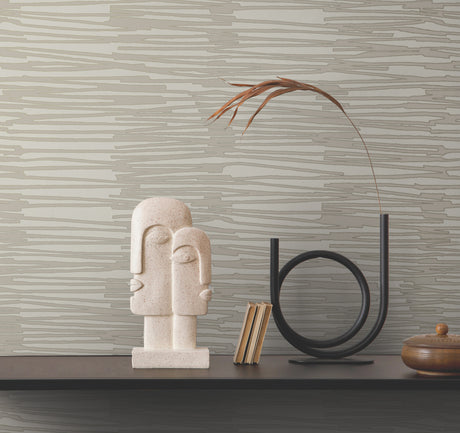 York AG2093 Water Reed Thatch Linen & Silver Wallpaper