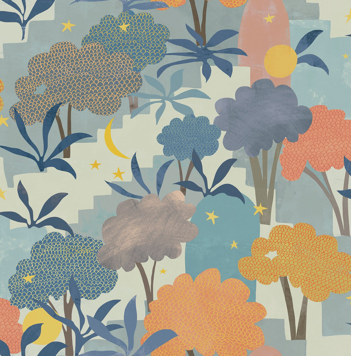 Alja Horvat AHS4712 Blue Bohemian Walk Peel & Stick Wallpaper