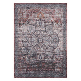 Amer Rugs ALA-1 Alaska Machine-Washable Vintage Medallion Power-Loomed /Red Area Rug