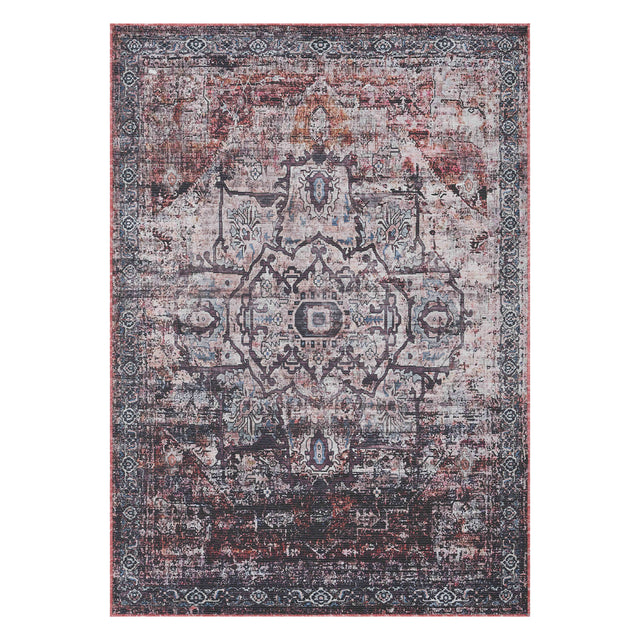 Amer Rugs ALA-1 Alaska Machine-Washable Vintage Medallion Power-Loomed /Red Area Rug