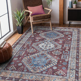 Amer Rugs ALA-10 Alaska Machine-Washable Vintage Medallion Power-Loomed /Terracotta Area Rug