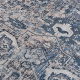 Amer Rugs ALA-3 Alaska Machine-Washable Vintage Medallion Power-Loomed Gray/Blue Area Rug
