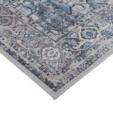 Amer Rugs ALA-3 Alaska Machine-Washable Vintage Medallion Power-Loomed Gray/Blue Area Rug