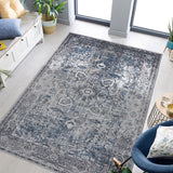Amer Rugs ALA-3 Alaska Machine-Washable Vintage Medallion Power-Loomed Gray/Blue Area Rug
