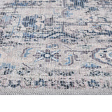 Amer Rugs ALA-3 Alaska Machine-Washable Vintage Medallion Power-Loomed Gray/Blue Area Rug