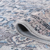 Amer Rugs ALA-3 Alaska Machine-Washable Vintage Medallion Power-Loomed Gray/Blue Area Rug