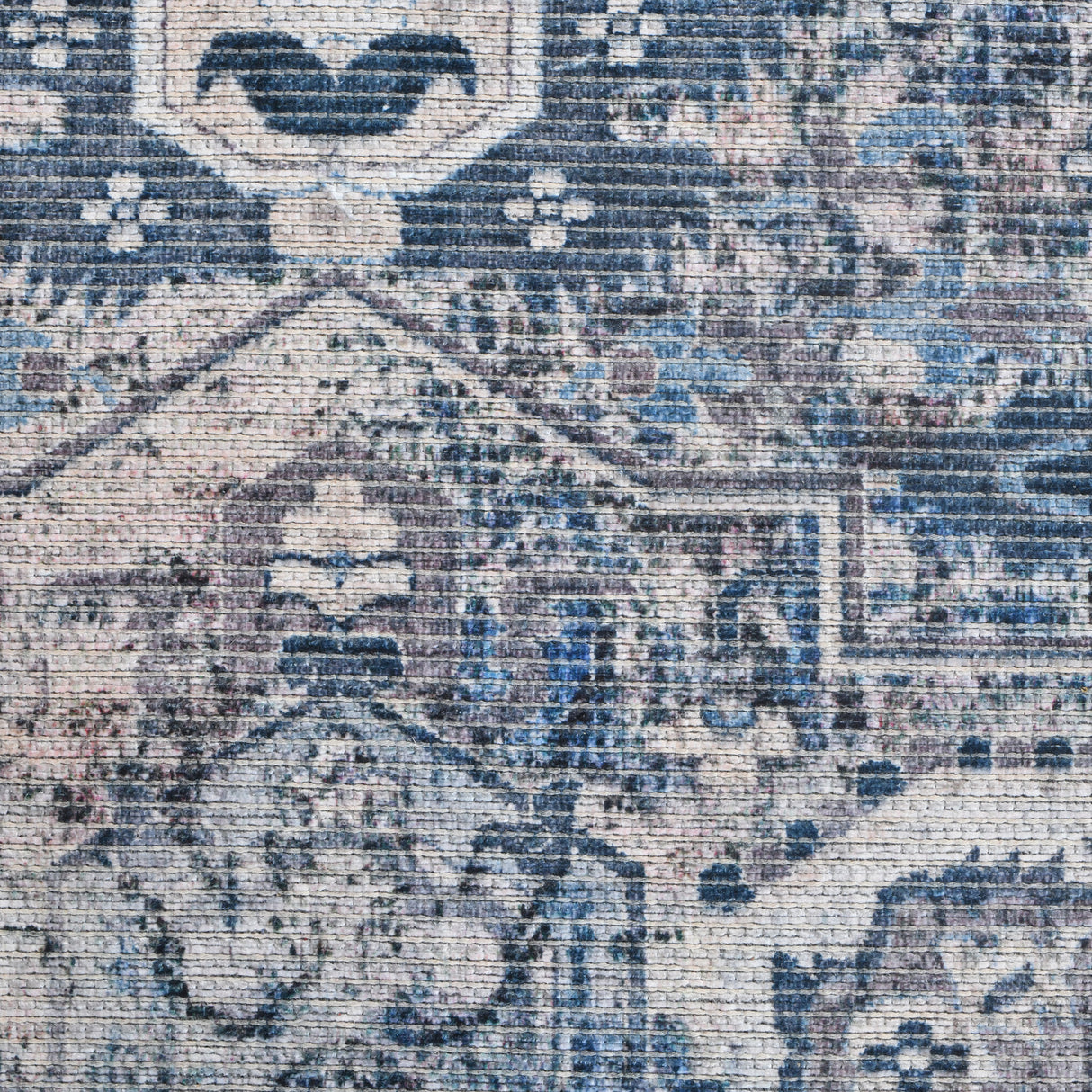 Amer Rugs ALA-3 Alaska Machine-Washable Vintage Medallion Power-Loomed Gray/Blue Area Rug