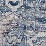 Amer Rugs ALA-3 Alaska Machine-Washable Vintage Medallion Power-Loomed Gray/Blue Area Rug