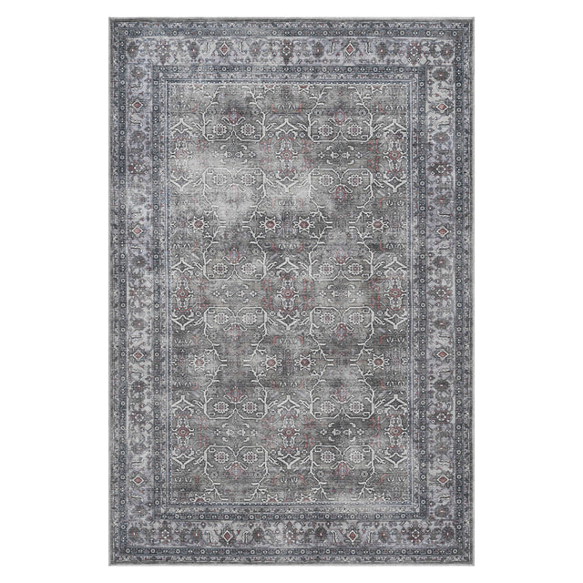 Amer Rugs ALA-6 Alaska Machine-Washable Vintage Medallion Power-Loomed /Gray Area Rug